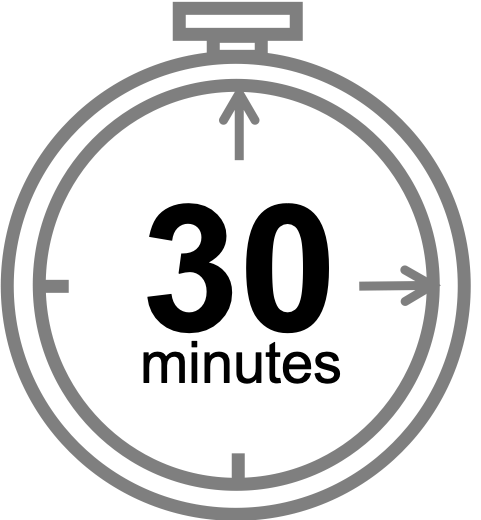 30 min clock icon