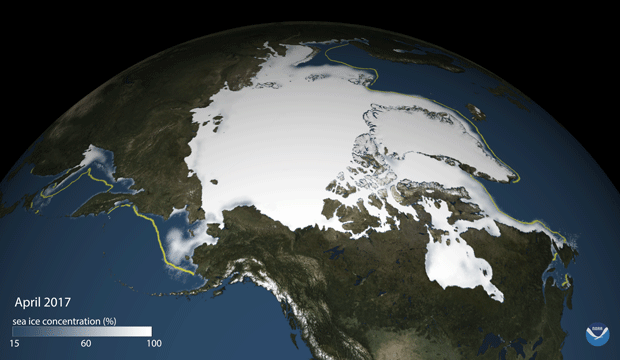 Sea ice seasonal change