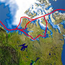 map marked by northwest passage