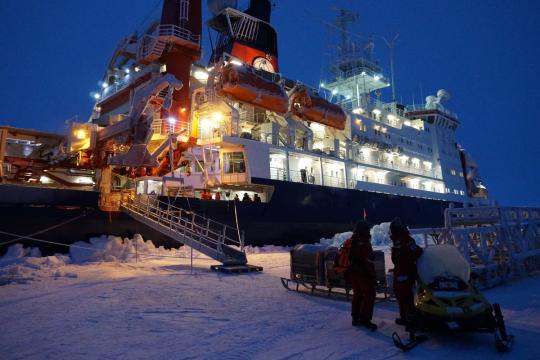 ship covered in ice