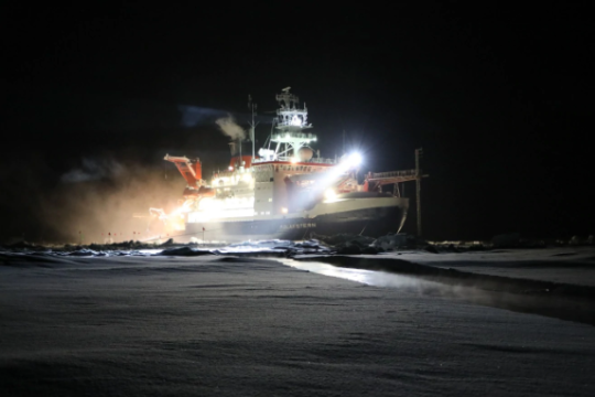 Icebreaker in ice