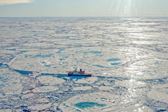 The German research vessel "Polarstern" during the mission in June 2020. Photo: Markus Rex/Alfred-Wegener-Institut/DPA