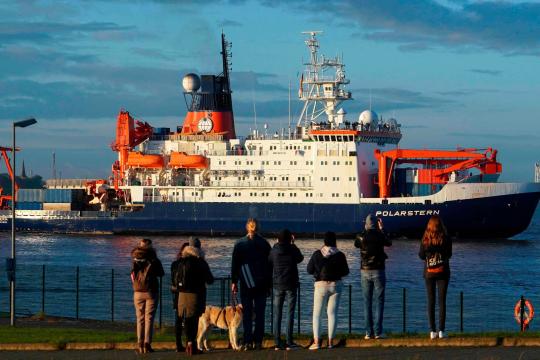 The Polarstern, an icebreaker and research vessel, arriving on Monday at the harbor of the northern German city of Bremerhaven. Credit...Patrik Stollarz/Agence France-Presse — Getty Images